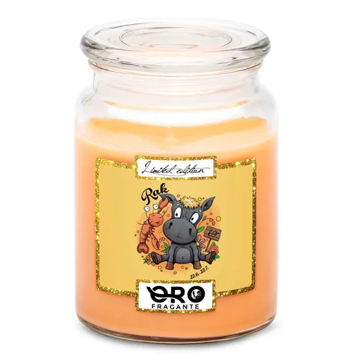 Svíčka Koňská znamení – rak (Vůně svíčky: Tropické ovoce)