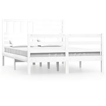 Rám postele bílý masivní dřevo 140 × 200 cm, 3101089 (3101089)