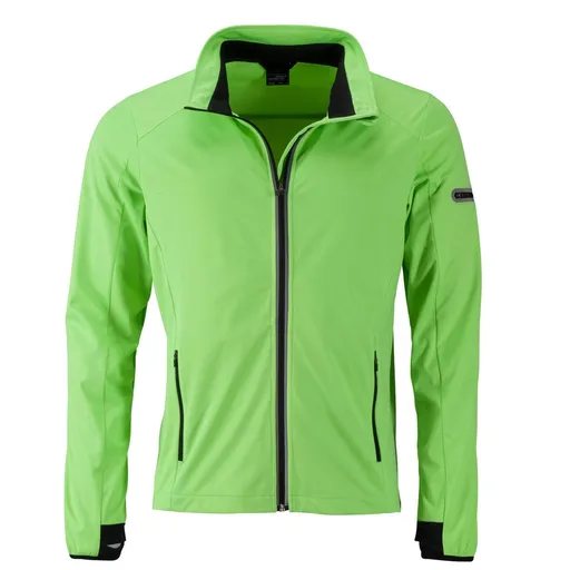 James & Nicholson (Daiber) Pánská sportovní softshellová bunda JN1126 - Jasně zelená / černá | XL