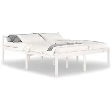 Rám postele bílý masivní borovice 160 × 200 cm, 810625 (810625)