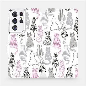 Flipové pouzdro na mobil Samsung Galaxy S21 Ultra 5G - MX01S Kočičí zádíčka (5903516620722)