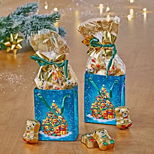 2 dárkové tašky Vánoč.stromek s medvídky