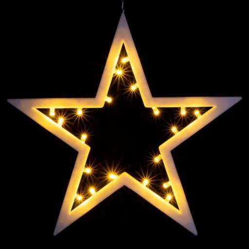 Nexos 33221 Vánoční dekorace - hvězda - 20 LED, teplá bílá