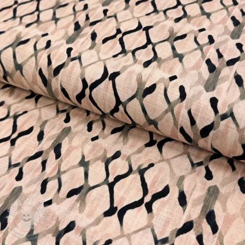 Viskóza se lnem Ivy Diamonds design B digital print