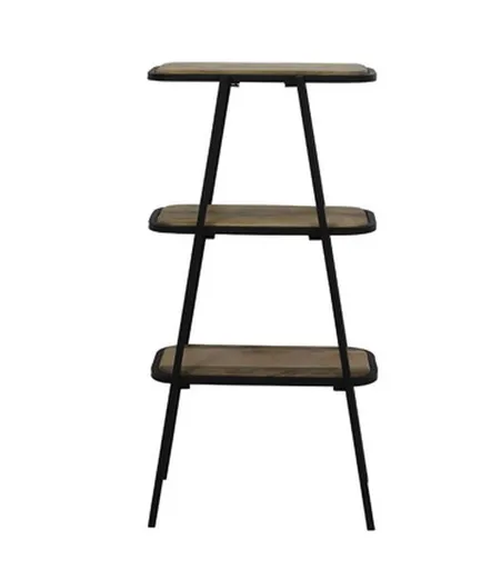 Černý kovovo - dřevěný policový regál Colavi - 60*36*120cm Light & Living