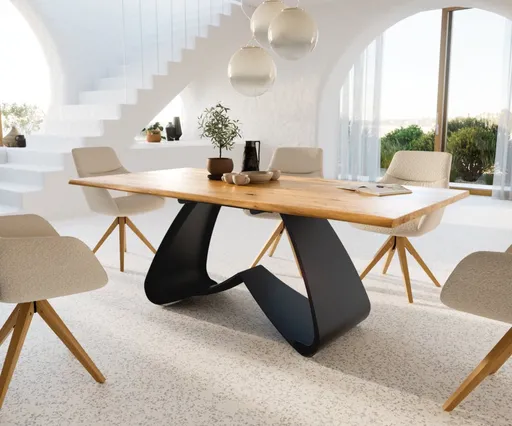 Jídelní stůl Edge 200x100  přírodní dub podnož ve tvaru "W"