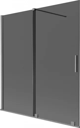 MEXEN/S Velar dvoukřídlá posuvná vanová zástěna 150 x 150, grafit, grafit metal 896-150-000-41-95