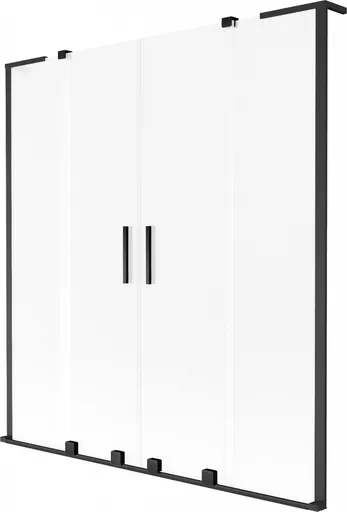 MEXEN/S Velar L Duo dvoukřídlá posuvná vanová zástěna 140 x 150, dekor, černá 896-140-003-32-70