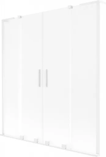 MEXEN/S Velar L Duo dvoukřídlá posuvná vanová zástěna 160 x 150, dekor, bílá 896-160-003-32-20