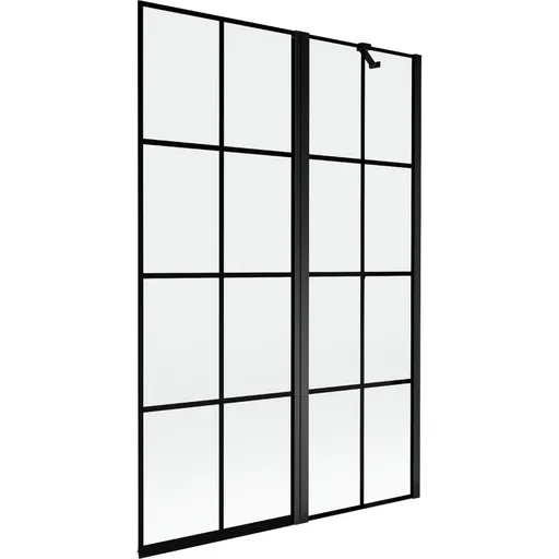 MEXEN MIST vanová zástěna 120x150 cm 6mm f+s, černá, dekor, pravá 8A9-120-011-70-77-P