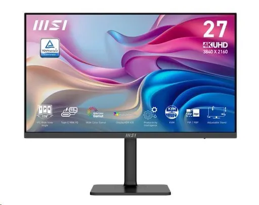 MSI LCD Modern MD272UPHW, 27", 3840x2160, IPS, 60Hz, 4ms, VESA 75x75, Black