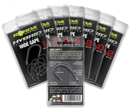 Korda Háčky Wide Gape 10ks - vel. 8,Korda Háčky Wide Gape 10ks - vel. 8