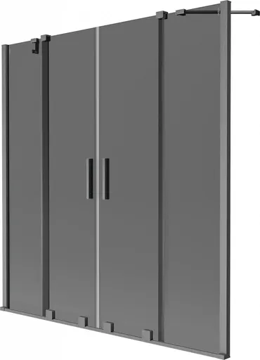 MEXEN/S Velar Duo dvoukřídlá posuvná vanová zástěna 160 x 150, grafit, grafit kartáčovaná 896-160-000-42-66