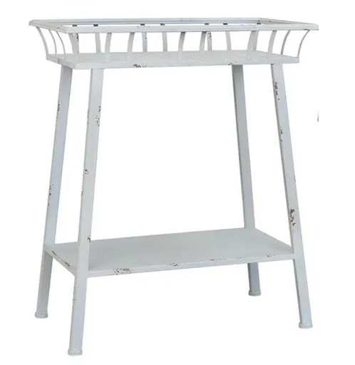 Šedý kovový odkládací stolek - 59*31*73 cm Clayre & Eef