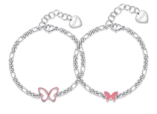 S'Agapõ Půvabný set ocelových náramků Motýlci Me + You SEY21