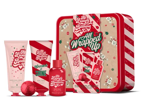 The Luxury Bathing Company Dárková mini sada péče o tělo v plechové dóze Vánoční cukrovinky, Kakao & Vanilka 4 ks
