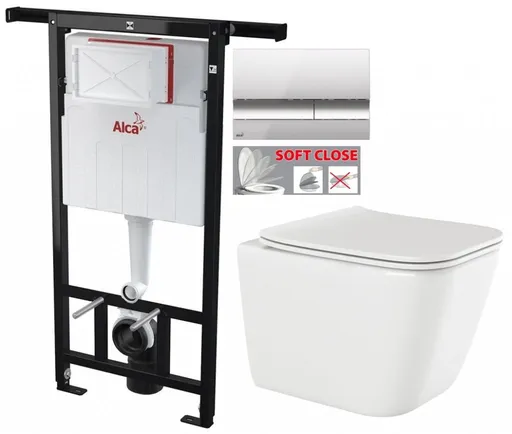 Předstěnový instalační systém s chromovým tlačítkem M1721 + WC INVENA PAROS  + SEDÁTKO AM102/1120 M1721 RO1