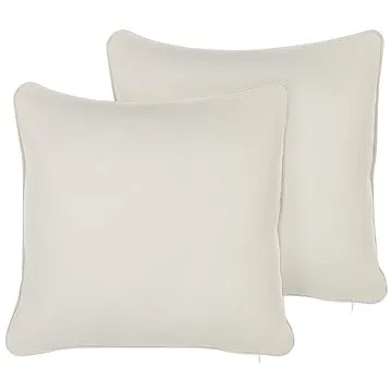 BELIANI, Sada 2 polštářů 45 x 45 cm bílá HELIOTROPE, 307657 (beliani_307657)