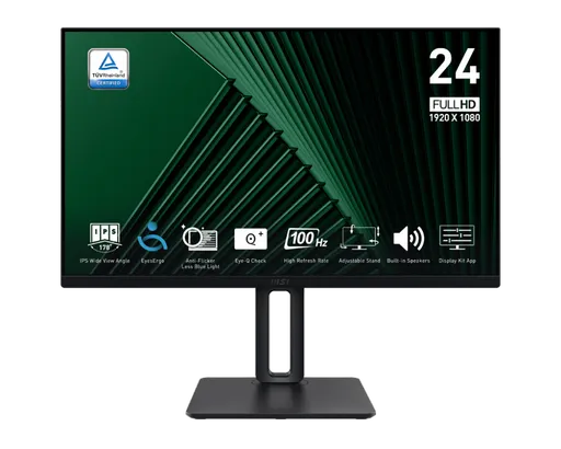 MSI monitor PRO MP245PG 23,8" IPS/FHD/100Hz/1ms/HDMI/DP/VGA/výšk.nastavitelný/pivot/černá