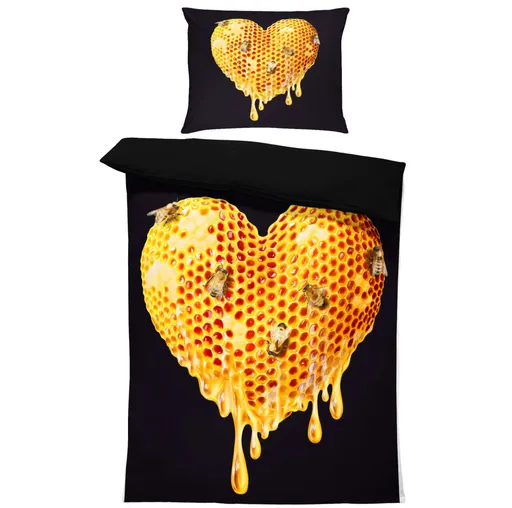 Povlečení Srdce z plástve (Rozměr : 1x150/200 + 1x60/50)