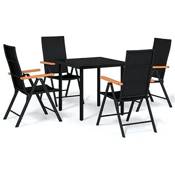 5dílný zahradní jídelní set černý, 3099114 (3099114)