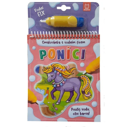 Omalovánka s vodním fixem. Poníci