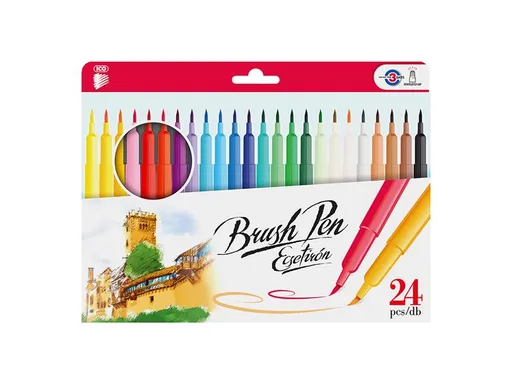 Štětcové fixy ICO 24 barev - rozbaleno - chybí 2 fixy