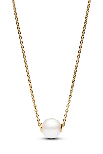 Pandora Pozlacený náhrdelník se sladkovodní perlou Shine Timeless 363167C01-45