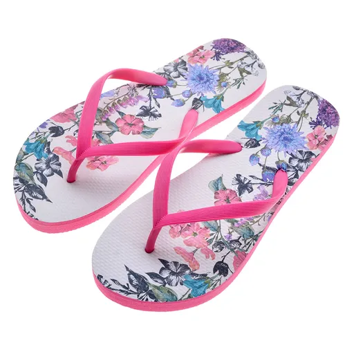 Růžovo bílé žabky s květy - vel.37 Clayre & Eef