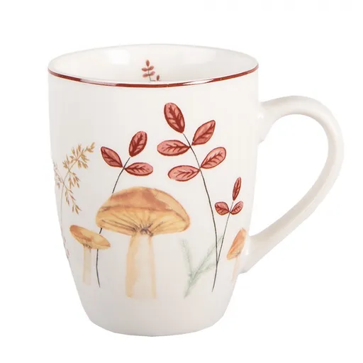 Bílý porcelánový hrnek s houbičkami Little Forest Jewels - 12*8*10 cm / 300 ml Clayre & Eef