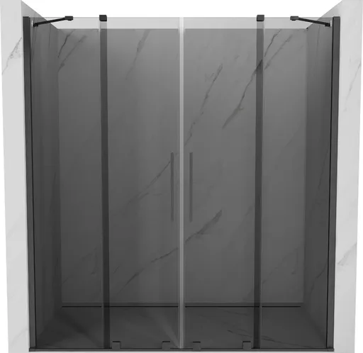 MEXEN/S Velar Duo posuvné sprchové dveře 200, grafit, grafit kartáčovaná 871-200-000-42-66