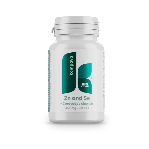 KOMPAVA Zinek a selen CORDYCEPS SINENSIS 450 mg / 60kapslí
