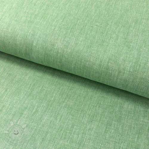 Len s bavlnou Fishbone green