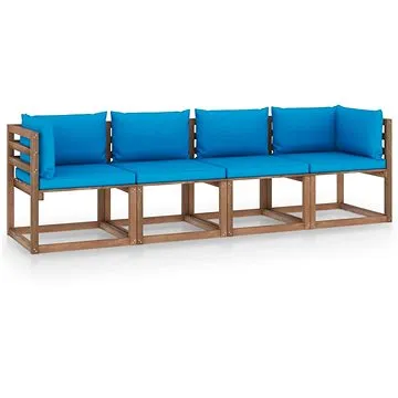 Zahradní 4místná pohovka z palet podušky impregnovaná borovice, 3067336 (3067336)