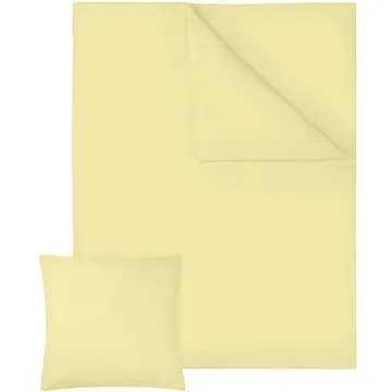 Tectake 2 Ložní povlečení bavlna 200x135cm, žlutá (401932)