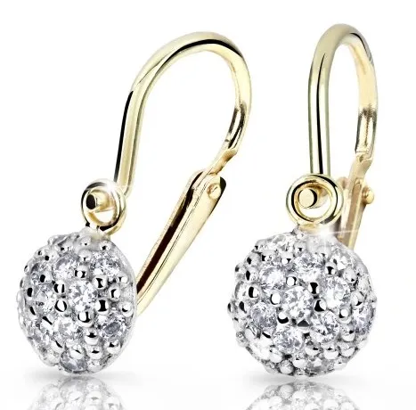 Cutie Jewellery Třpytivé dětské náušnice ze žlutého zlata C2747-10-10-X-1