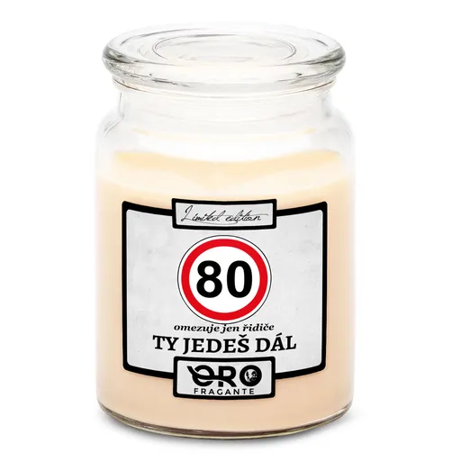 Svíčka Ty jedeš dál – výběr věku (věk: 80, Vůně svíčky: Vanilka)