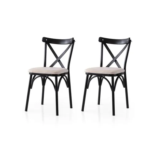 Sada jídelních židlí Ekol Cream and Black, 2 ks