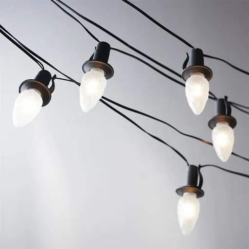 Světelný řetěz Šiška, 20 LED žárovek Filament, černý kabel, prodloužení