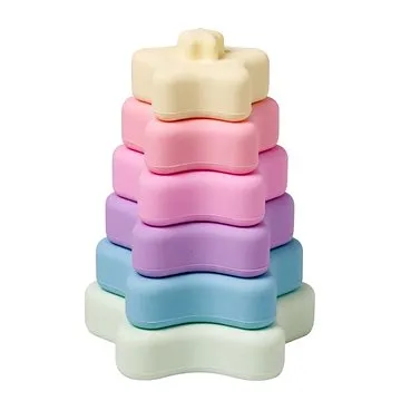 Saro Baby silikonová stohovací kousátka Rainbow (SB019601)