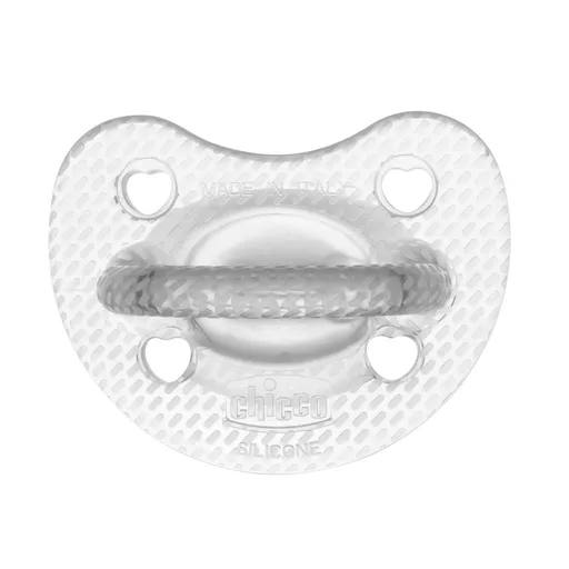 Chicco Dudlík Physio Luxe celosilikonový 6-12m crystal 2 ks