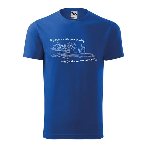Bontis Tričko s potiskem "Rychlost je pro sraby" - Královská modrá | L