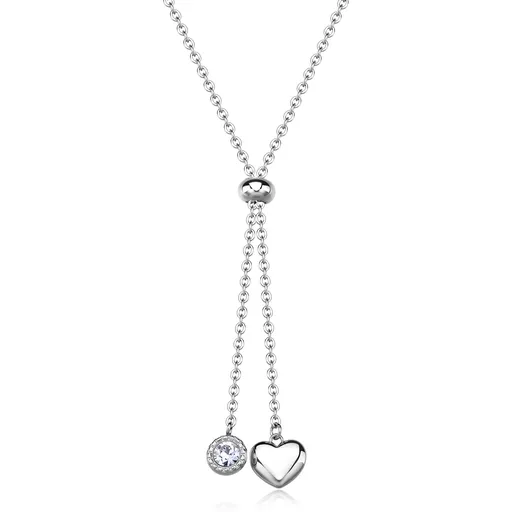 S'Agapõ Romantický náhrdelník z oceli Aurora SAR59