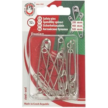 BELLATEX s.r.o. G - Špendlík spínací Fe mix 28,40,50mm (v.1,2,3) 12ks/miska stříbrný (7150)