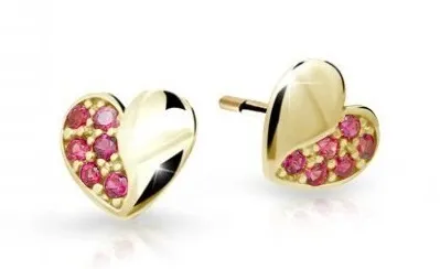 Cutie Jewellery Dětské náušnice ze žlutého zlata C2160-30-X-1 fuchsiová
