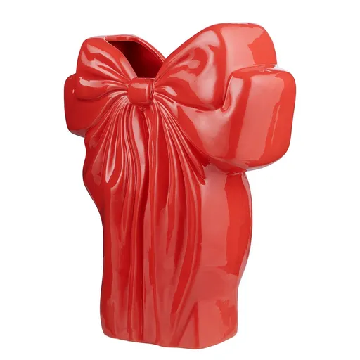 PRESENT Váza mašle 26 cm - červená