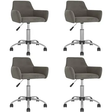 Otočné jídelní židle 4 ks tmavě šedé samet, 3092677 (3092677)