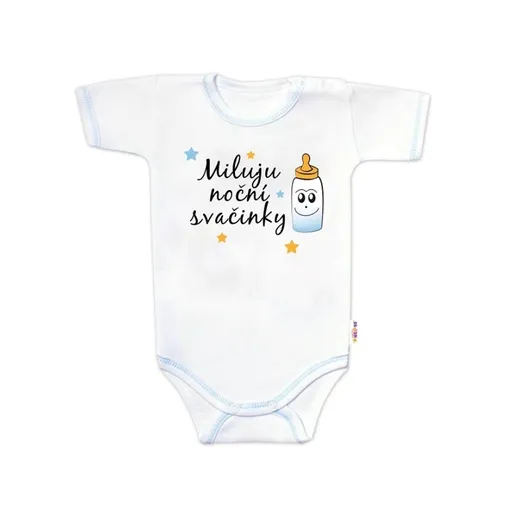 Baby Nellys Body kr. rukáv s vtipným textem, Miluju noční svačinky,56