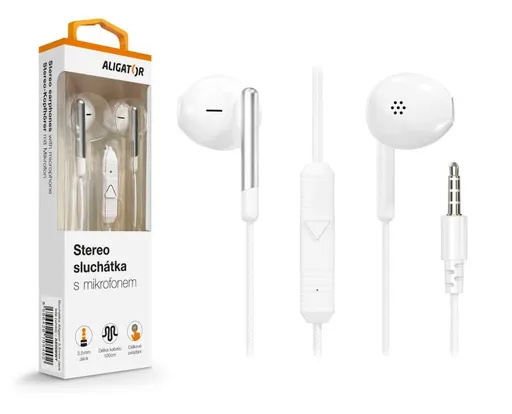 ALIGATOR AE008/Stereo/Jack/Drát/Bílá
