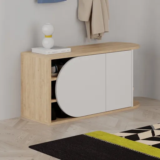 Botník Nova Shoe Bench - Oak, White
